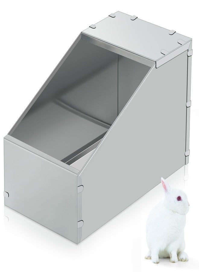 Maxcheck 1 Pcs Galvanized Metal Rabbit Nesting Box Bunny Small Animal Nest with Removable Acrylic Floor Durable Easy to Clean for Indoor Outdoor Use Rabbit Supplies (18.5 * 10.6 * 10 Inch) - Image 1